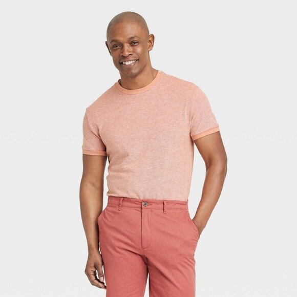 Men's Short Sleeve Crewneck T-Shirt - Goodfellow & Co™ Light Orange XXL‎ - Picture 1 of 1
